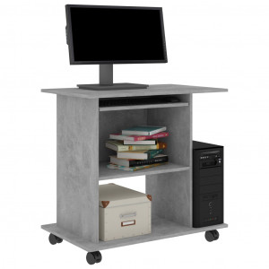 Birou de calculator, gri beton, 80 x 50 x 75 cm, PAL - Img 3