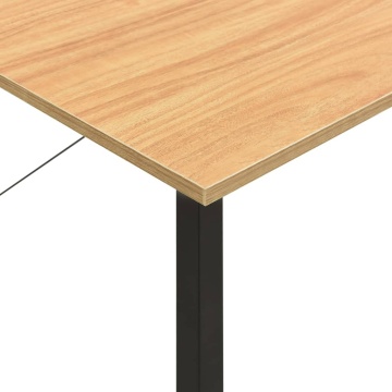 Birou de calculator negru/stejar deschis 80x40x72 cm MDF/metal - Img 5