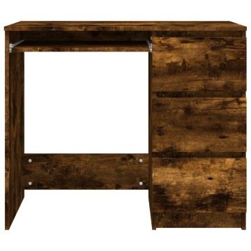 Birou, stejar fumuriu, 90x45x76 cm, lemn prelucrat - Img 8