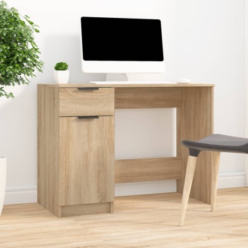 Birou, stejar sonoma, 100x50x75 cm, lemn prelucrat - Img 1