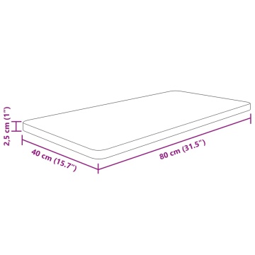 Blat de baie, 80x40x2,5 cm, lemn masiv netratat - Img 4