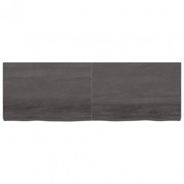 Blat de baie, gri închis, 180x60x6 cm, lemn masiv tratat - Img 3
