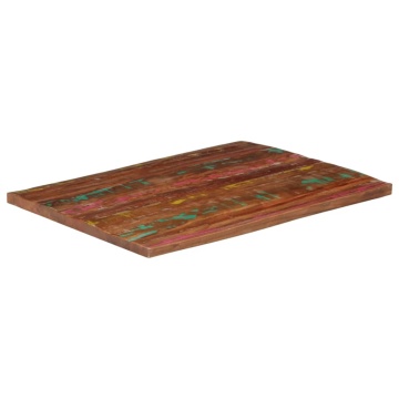 Blat de masă, 100x80x2,5cm, dreptunghiular, lemn masiv reciclat - Img 2