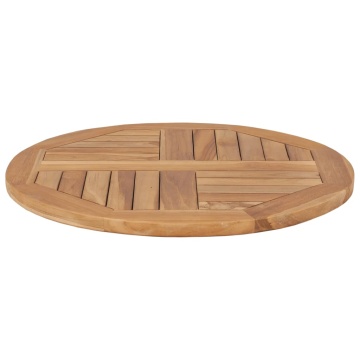 Blat de masă, 60 cm, lemn masiv de tec, rotund, 2,5 cm - Img 3