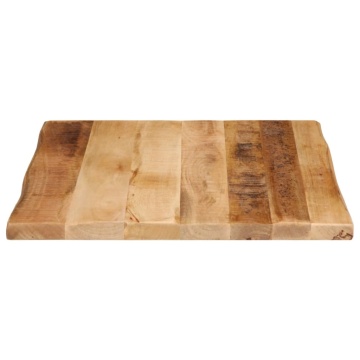 Blat de masă contur organic 40x40x2,5 cm lemn masiv mango brut - Img 4