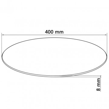 Blat de masă din sticlă securizată rotund 400 mm - Img 4