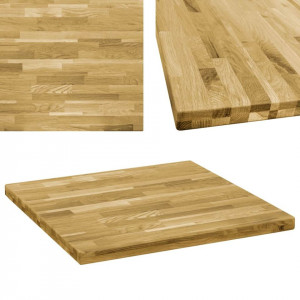 Blat de masă, lemn masiv de stejar, pătrat, 44 mm, 80x80 cm - Img 1