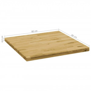 Blat de masă, lemn masiv de stejar, pătrat, 44 mm, 80x80 cm - Img 5