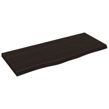 Blat de masă maro 100x40x(2-4) cm, lemn masiv stejar tratat - Img 2