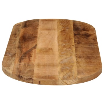 Blat de masă oval, 90x40x2,5 cm, lemn masiv mango brut - Img 4