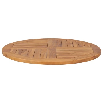 Blat de masă rotund, 80 cm, lemn masiv de tec, 2,5 cm - Img 3