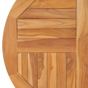 Blat de masă rotund, 80 cm, lemn masiv de tec, 2,5 cm - Img 3