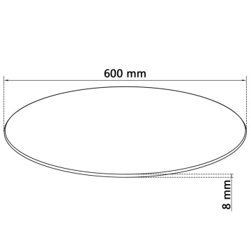 Blat de masă rotund, din sticlă securizată, 600 mm - Img 4