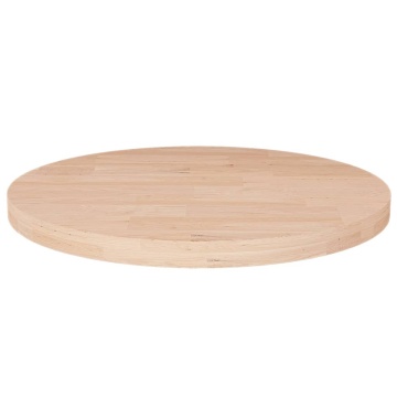 Blat de masă rotund, Ø40x2,5 cm, lemn masiv stejar netratat - Img 1