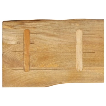 Blat masă cu margini naturale, 50x40x2,5 cm, lemn masiv mango - Img 8