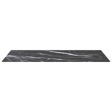 Blat masă negru 100x50 cm 6 mm sticlă securizată design marmură - Img 3