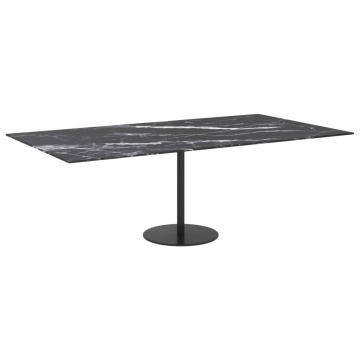 Blat masă negru 120x65 cm 8mm sticlă securizată design marmură - Img 6