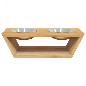 Boluri înălțate pentru câini, 35,5x18x10,5 cm, bambus - Img 3