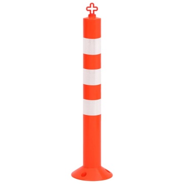 Bornă de control trafic cu lanţ, 10 buc., 75 cm, PE - Img 4