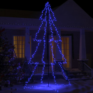 Brad Crăciun conic 360 LED-uri, 143x250 cm, interior & exterior - Img 1