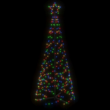 Brad de Crăciun conic, 200 LED-uri, multicolor, 70x180 cm - Img 4