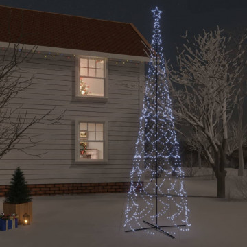 Brad de Crăciun conic, 3000 LED-uri, alb rece, 230x800 cm - Img 1