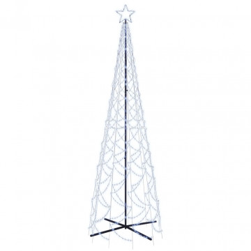 Brad de Crăciun conic, 500 LED-uri, alb rece, 100x300 cm - Img 2
