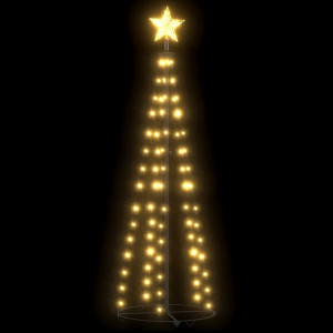 Brad de Crăciun conic, 70 LED-uri, alb cald, 50x120 cm - Img 2