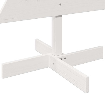 Brad de Crăciun decorativ, alb, 120 cm, lemn de pin masiv - Img 5