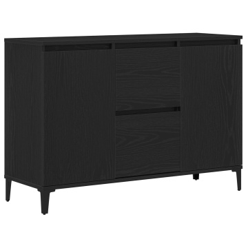 Bufet Negru Stejar 104x35x70 cm din Lemn Compozit - Img 2