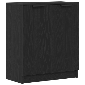 Bufet Negru Stejar 60x30x70 cm Lemn prelucrat - Img 2