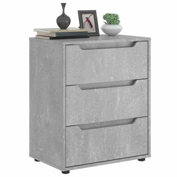 Bufetă „VISNES” Gri beton 60x40x73 cm Lemn prelucrat - Img 1