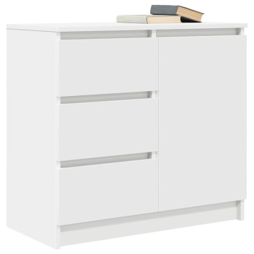 Bufetă cu sertar alb 71x35x65 cm din lemn prelucrat - Img 4