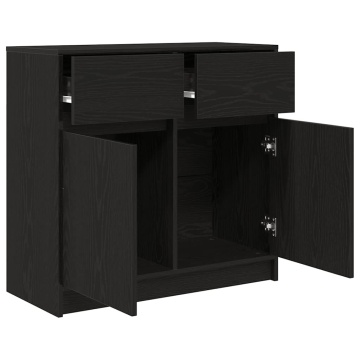 Bufetă cu sertar Stejar negru 80x34x76 cm Lemn prelucrat - Img 8