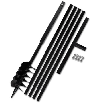 Burghiu de sol cu mâner 120 mm cu tub prelungitor 5 m oțel - Img 1
