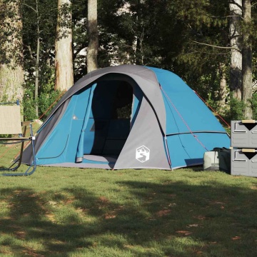 Cabină cort de camping, 4 persoane, albastru, impermeabil - Img 4