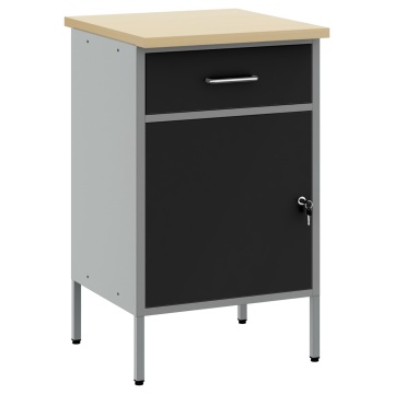 Cabinet de lucru Negru 50x55x84 cm Oțel - Img 2