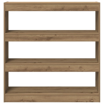 Cabinet pentru cărți/Separator de cameră din Stejar Artisan - 100x30x103cm, din lemn prelucrat - Img 4