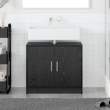 Cabinet pentru chiuvetă Stejar negru 63x29x55 cm Lemn prelucrat - Img 1