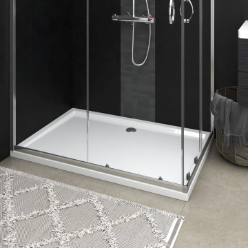 Cădiță de duș dreptunghiulară din ABS, alb, 80x120 cm - Img 1