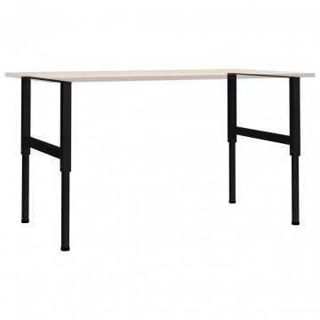Cadre banc lucru reglabile 2 buc. negru 85x(69-95,5) cm, metal - Img 1