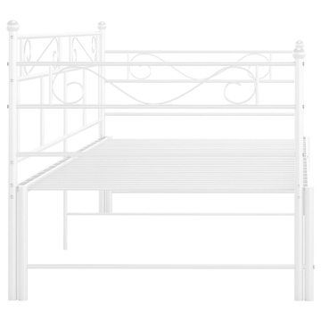 Cadru canapea extensibilă, alb, 90x200 cm, metal - Img 7