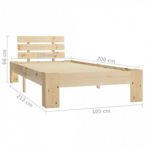Cadru de pat, 100 x 200 cm, lemn masiv de pin - Img 7