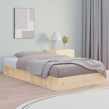 Cadru de pat, 100x200 cm, lemn masiv - Img 1