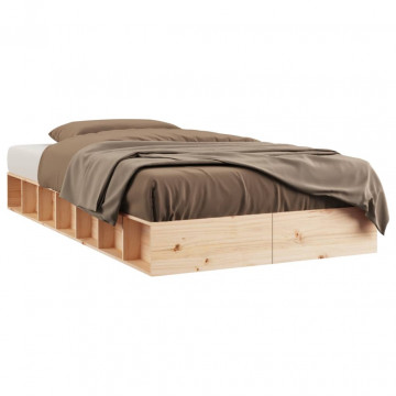 Cadru de pat, 100x200 cm, lemn masiv - Img 2
