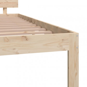Cadru de pat, 120x200 cm, lemn masiv de pin - Img 5