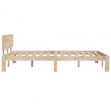 Cadru de pat, 120x200 cm, lemn masiv de pin - Img 8