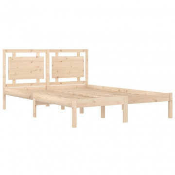 Cadru de pat, 140x200 cm, lemn masiv - Img 4