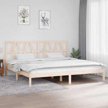 Cadru de pat, 200x200 cm, lemn masiv de pin - Img 1