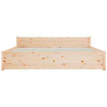 Cadru de pat, 200x200 cm, lemn masiv - Img 8